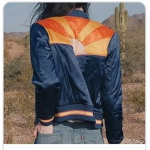 Classic rock couture bomber jacket sunset S